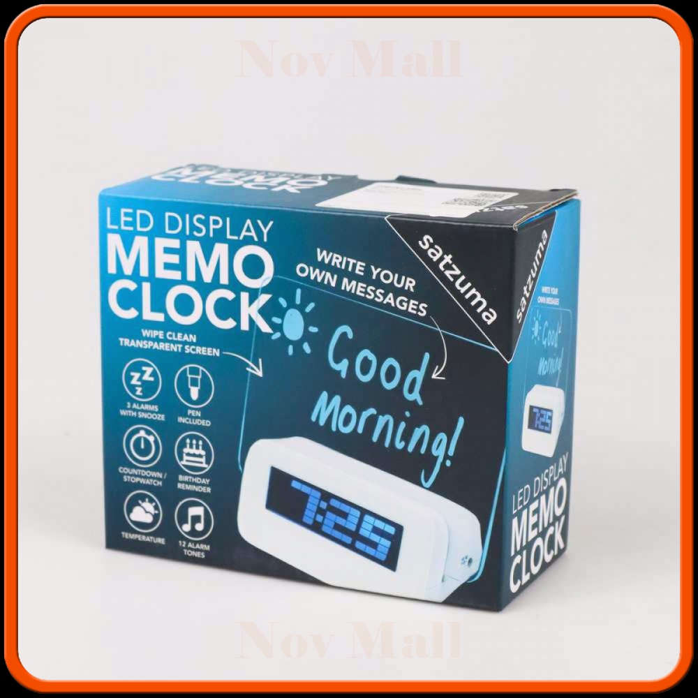 Jam LCD Display Alarm Clock with Memo Board - 003