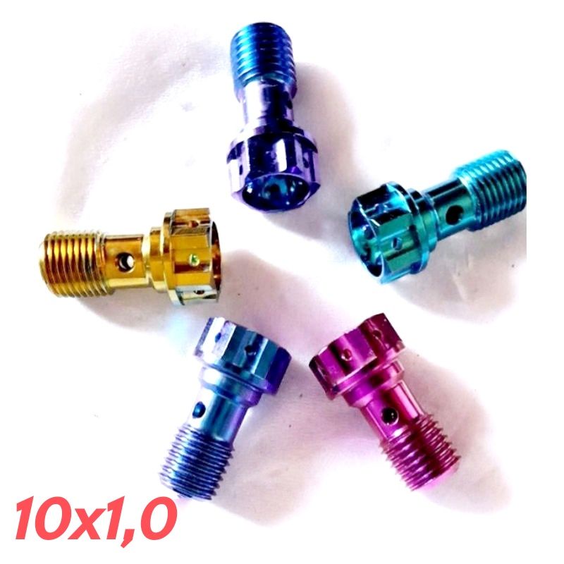 Baut Banjo Titanium Kaliper Brembo / Ktc M10x 1,0 Halus Original titanium Gr5