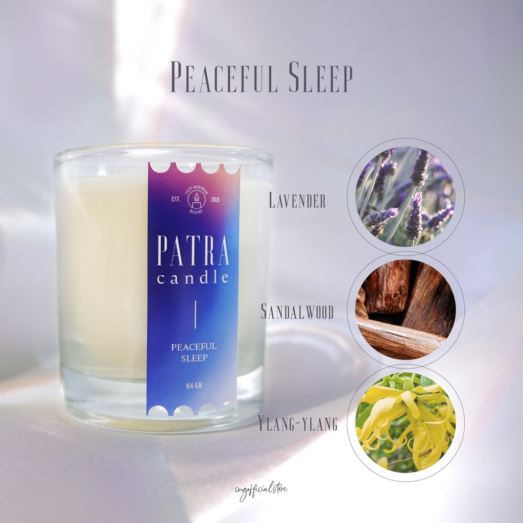 Lilin Aromaterapi Minyak Jelantah (64gr) Scented Soy Candle - PATRA - Peaceful Sleep
