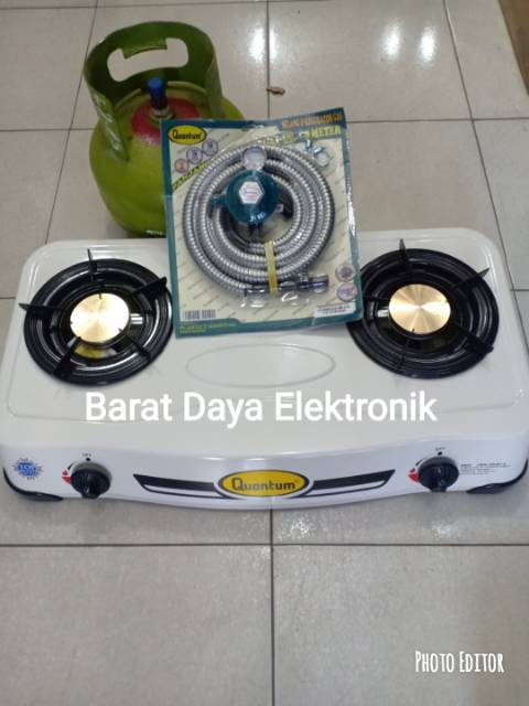 Kompor Quantum &amp; Slang paket Regulator Quantum &amp; Tabung gas melon 3 kg isi full