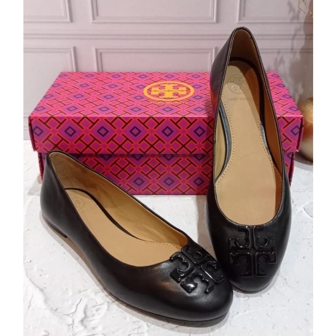 PRELOVED ~ TB Lowell 2 Ballet Flat Nappan Leather, colour Perfect Black