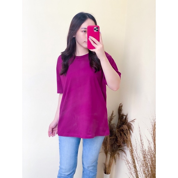 Kaos Polos Wanita Jumbo Baju Polos L XL XXL XXXL Kaos Cewek Lengan Pendek Tshirt Oversize