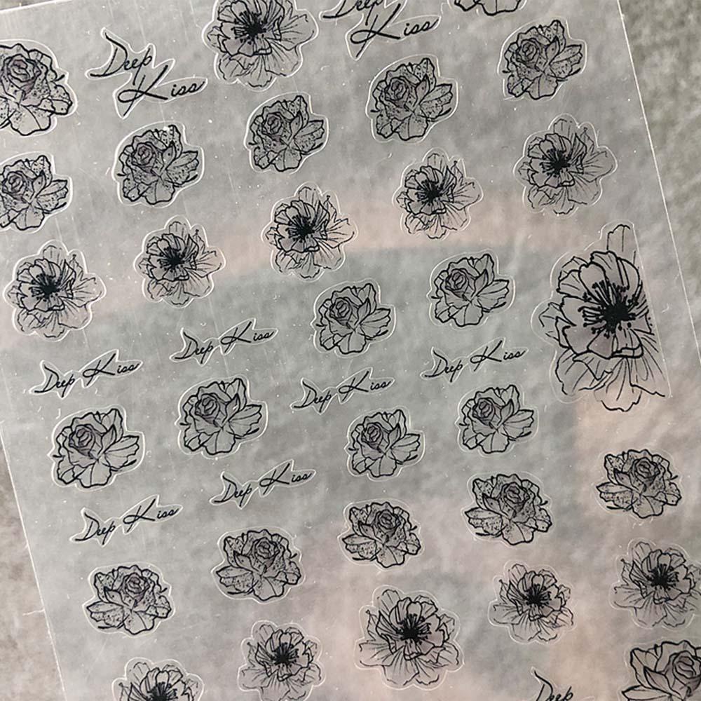 AUGUSTINA Agustin 5D Stiker Kuku Ukiran Jepang Tembus Bunga Pesona Slider Stiker DIY Nail Art Desgin