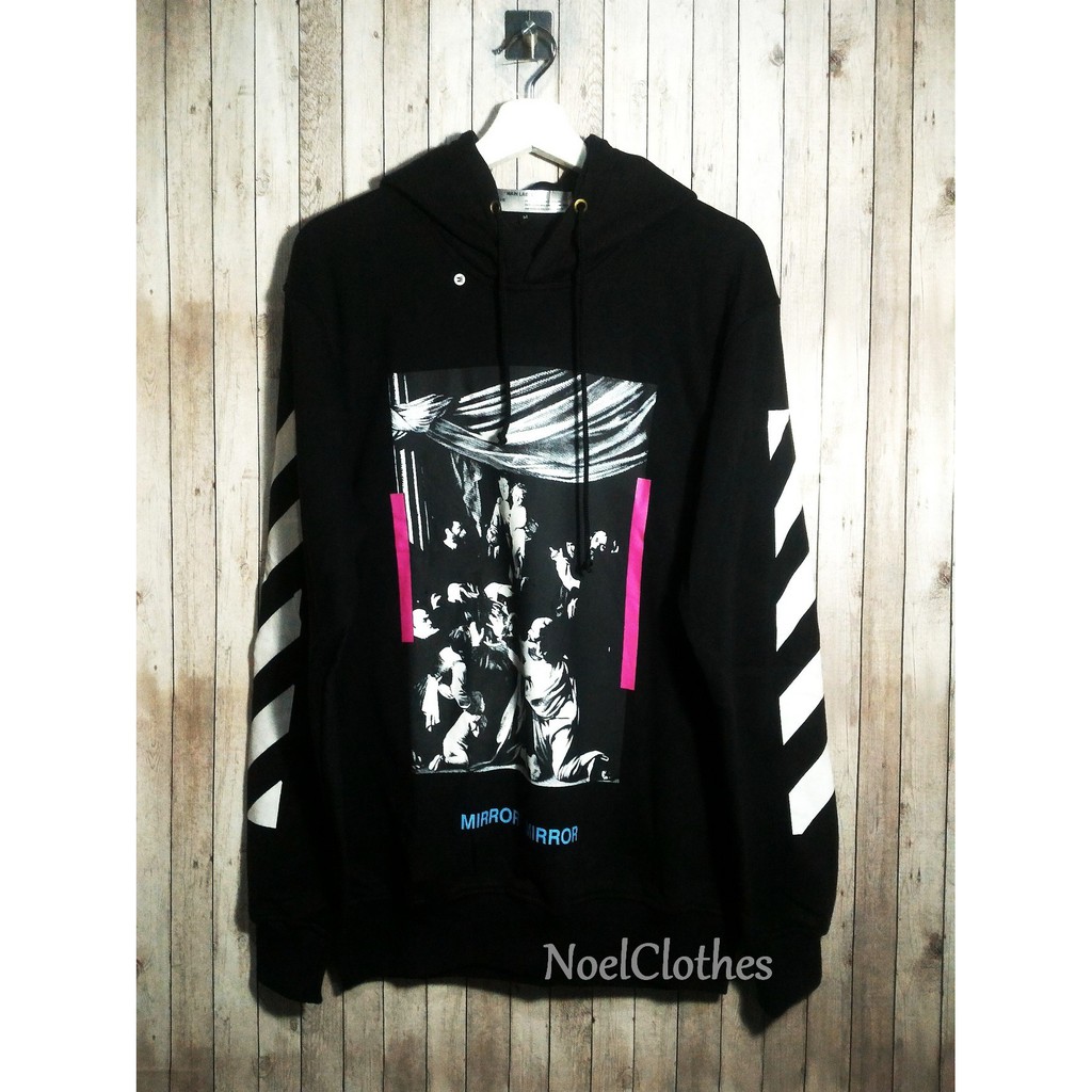 N1310 HOODIE JAKET OFFWHITE CARAVAGGIO PINK BLACK HOODIE OFFWHITE JUMPER OFF WHITE