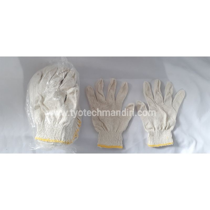 Sarung Tangan Rajut Benang / Sarung Tangan Tukang Putih 3 benang