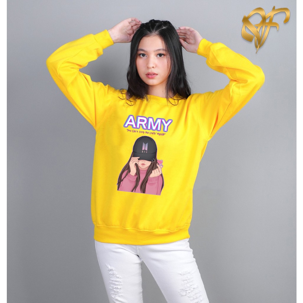 Sweater BTS Army Aesthetic Korean Style | Sweter BT21 BTS Pria &amp; Wanita | Dhea Fashion