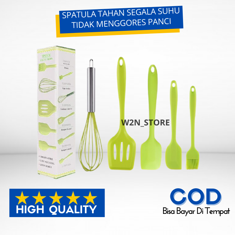 Sutil Silikon Set Sotil Silikon Tahan Panas 5In1 Kitchen Utensil Spatula Cooking Bpa-free
