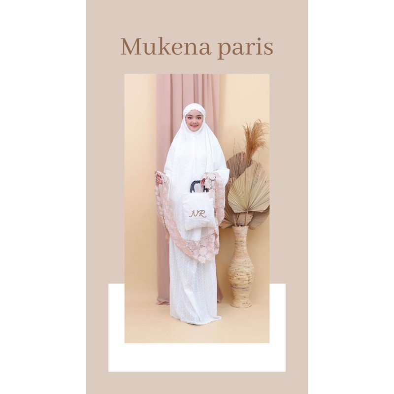 MUKENA PUTIH , MUKENA POLOS PUTIH DEWASA FULL BORDER , MUKENA HAJI UMROH ( MK-35 )