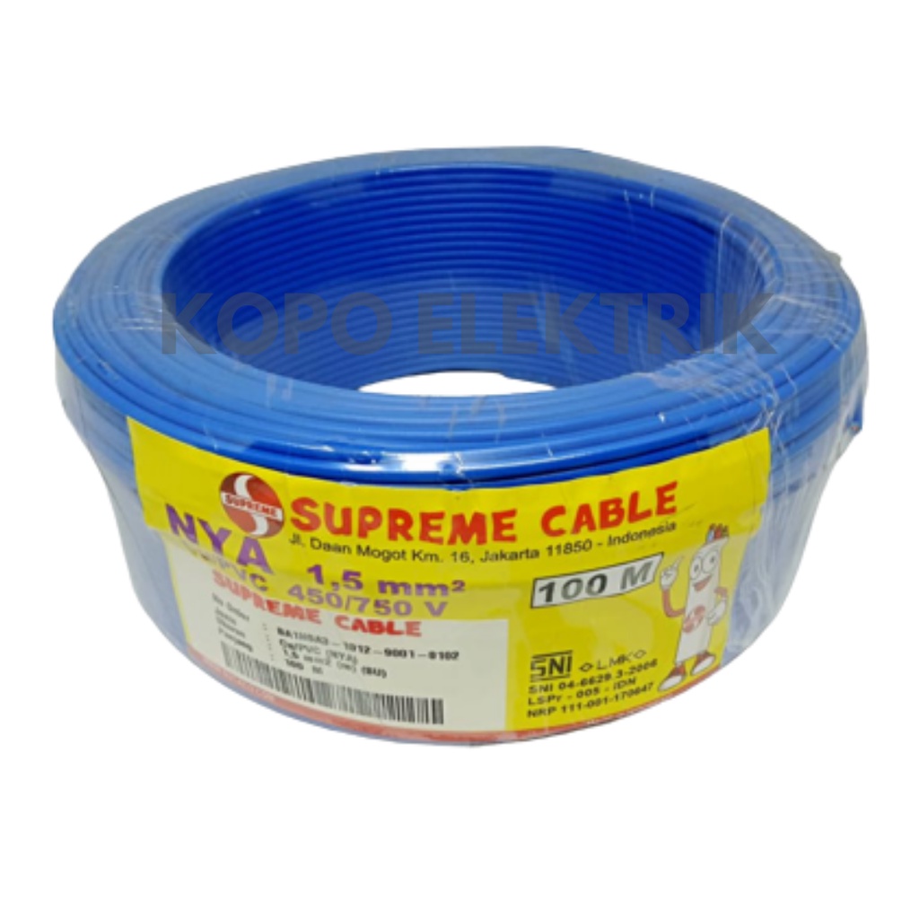 Kabel NYA Supreme 1.5mm Panjang 100 Meter