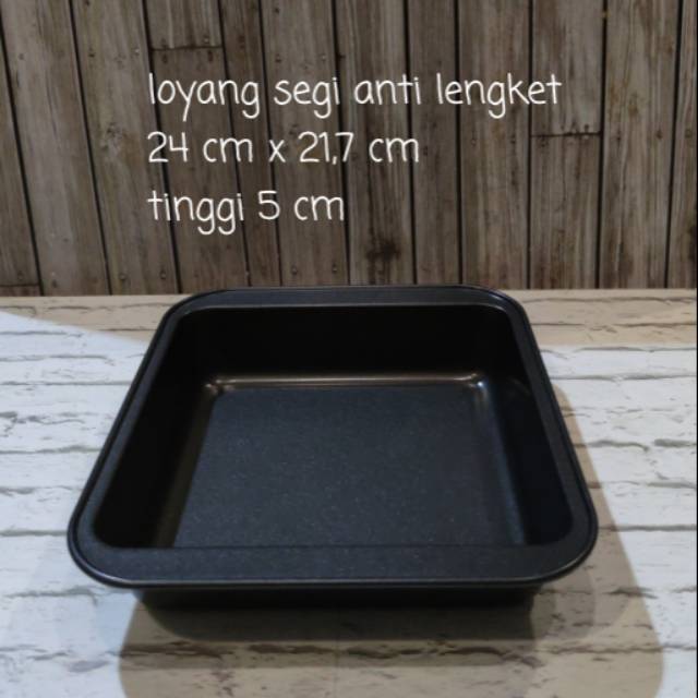 Loyang segi anti lengket 24 x 21,7cm loyang teflon anti lengket loyang kue loyang bolu