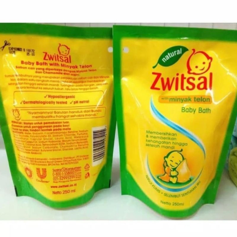Zwitsal Sabun Mandi Bayi Baby Bath Natural Sabun Cair Bayi 250ml sabun  bayi Zwitsal
