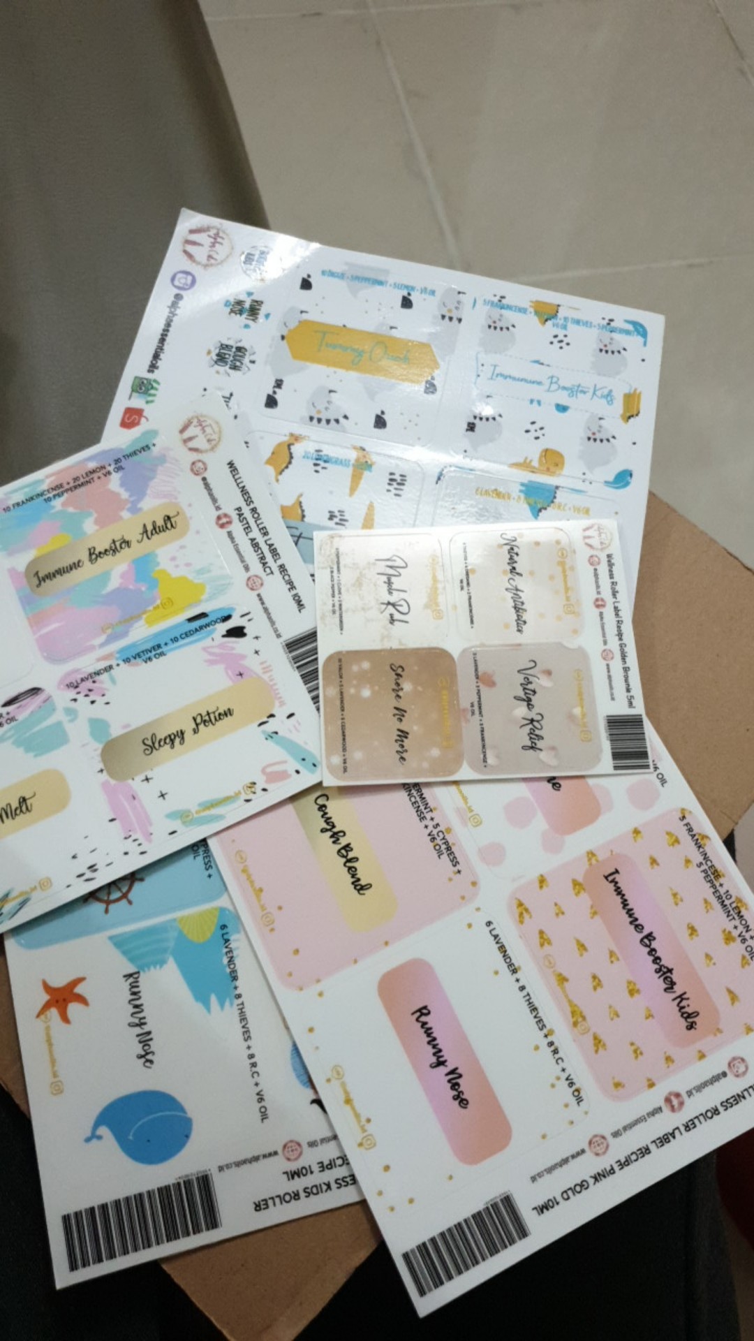 Wellness Roller Stiker Resep Roller Essential Oil 10ml Pink Gold