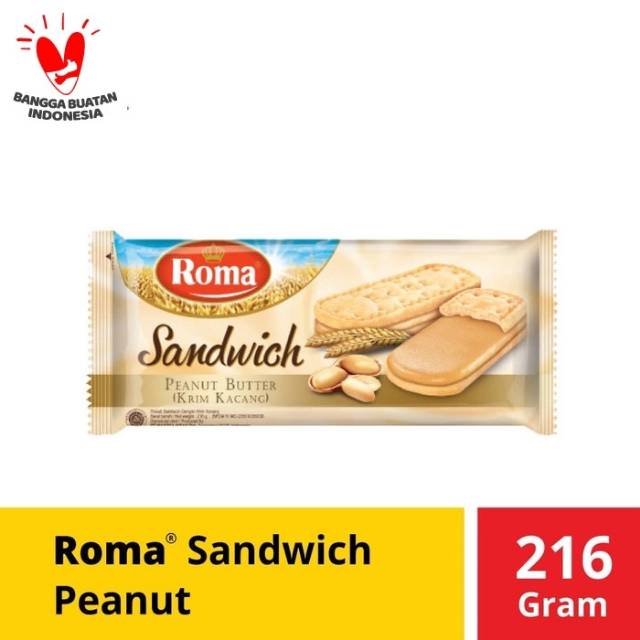 

Roma Sandwich Peanut Rasa Selai Kacang