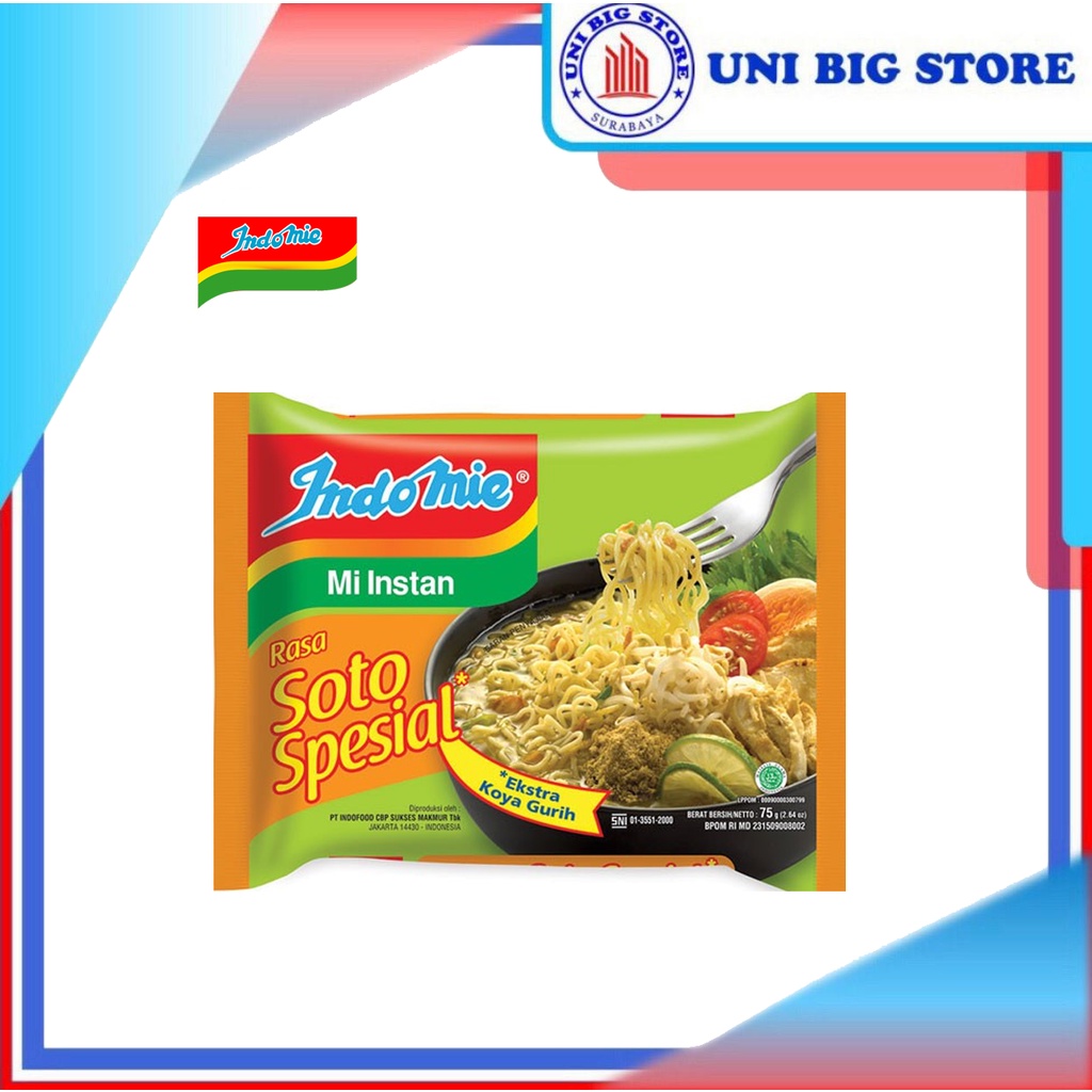 

Indomie Mi Kuah Instan Mie SOTO SPESIAL 75 gr Instant Noodle