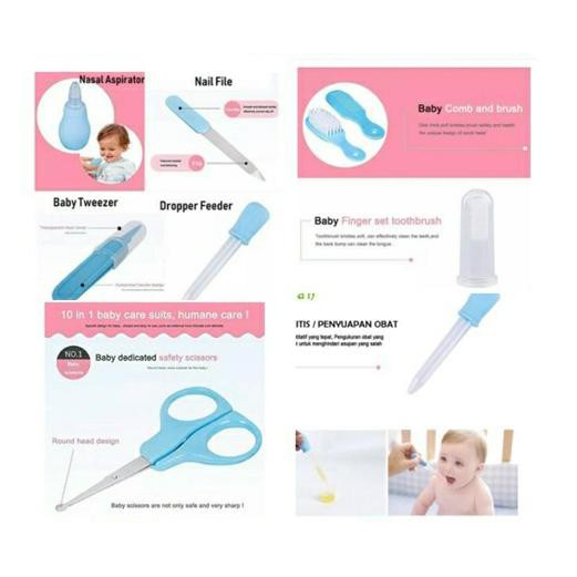 Baby Care Manicure Kit Set Perlengkapan Perawatan Gunting Kuku Sisir Bayi 6 in 1