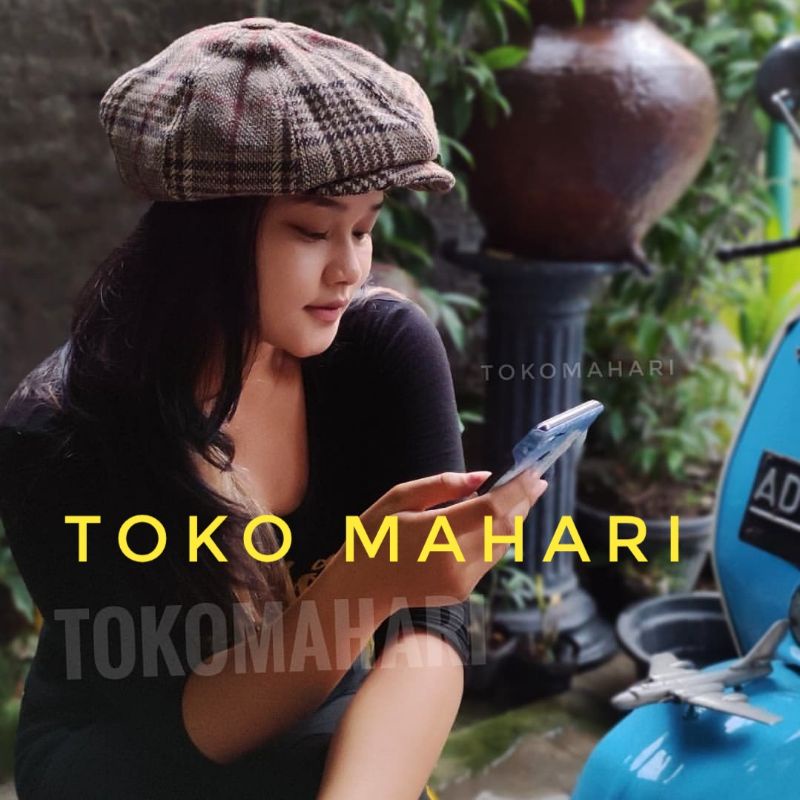 Topi newsboy / topi jamur / topi unisex / topi kodok / topi baret / flat cap / topi pet
