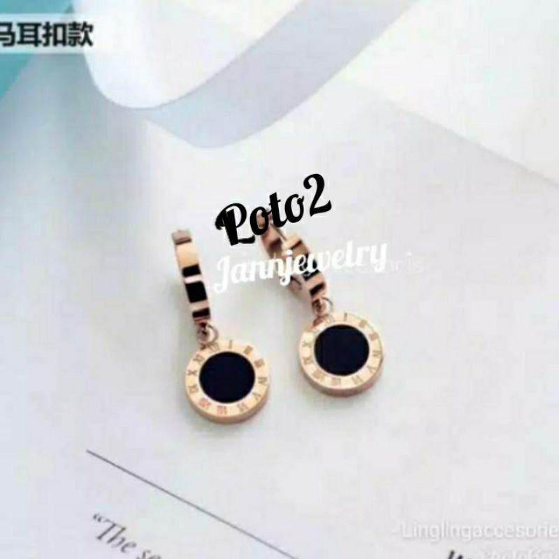 Anting Asli Titanium Fashion Korea Simple Anti Karat &amp; Alergi