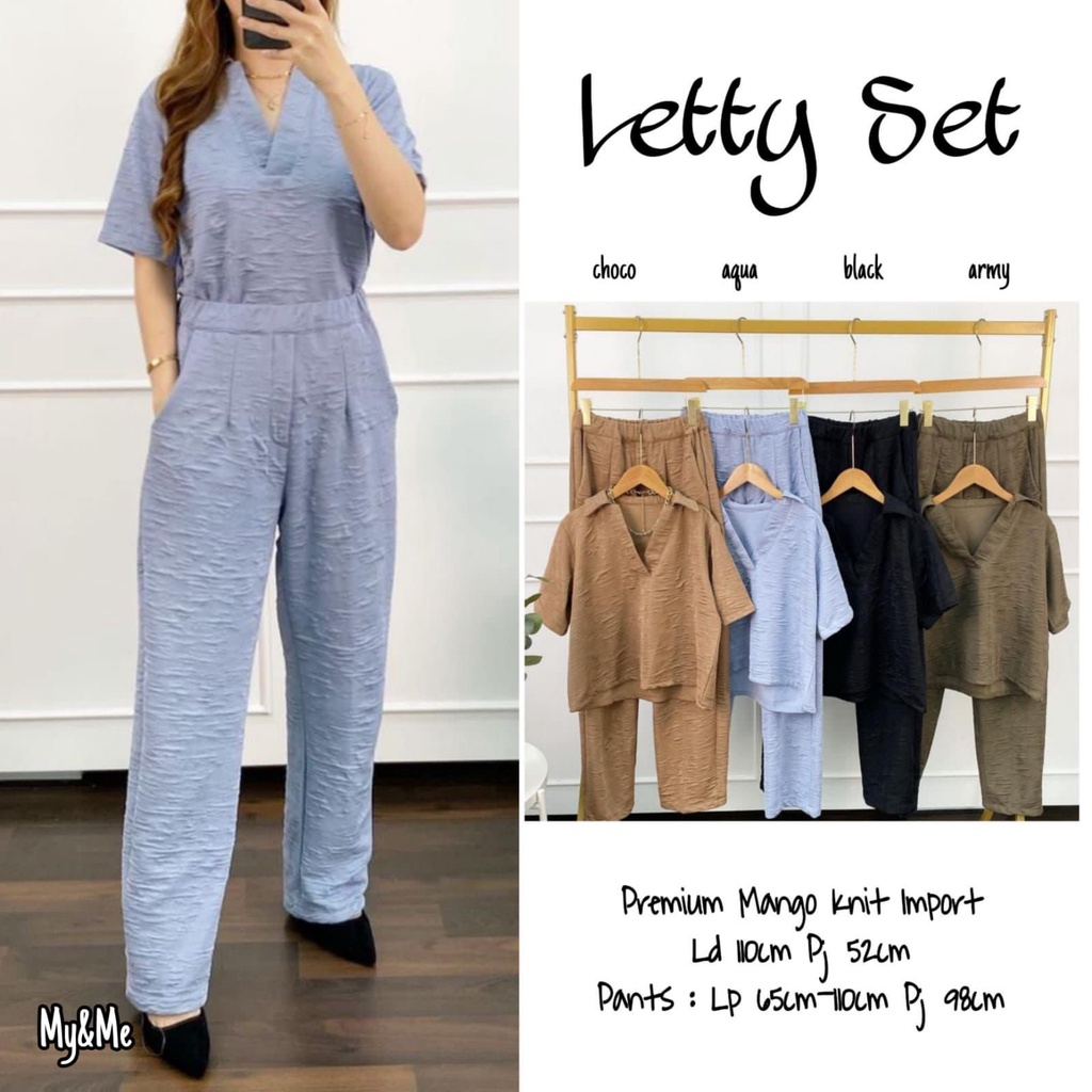 Setelan Wanita Letty Set Bahan Premium Mango Knit Import