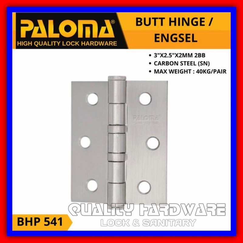 Engsel Jendela 3 Inch Paloma QHBHP 541 - 3" inch Engsel Jendela Stainless Carbon Steel Berkualitas