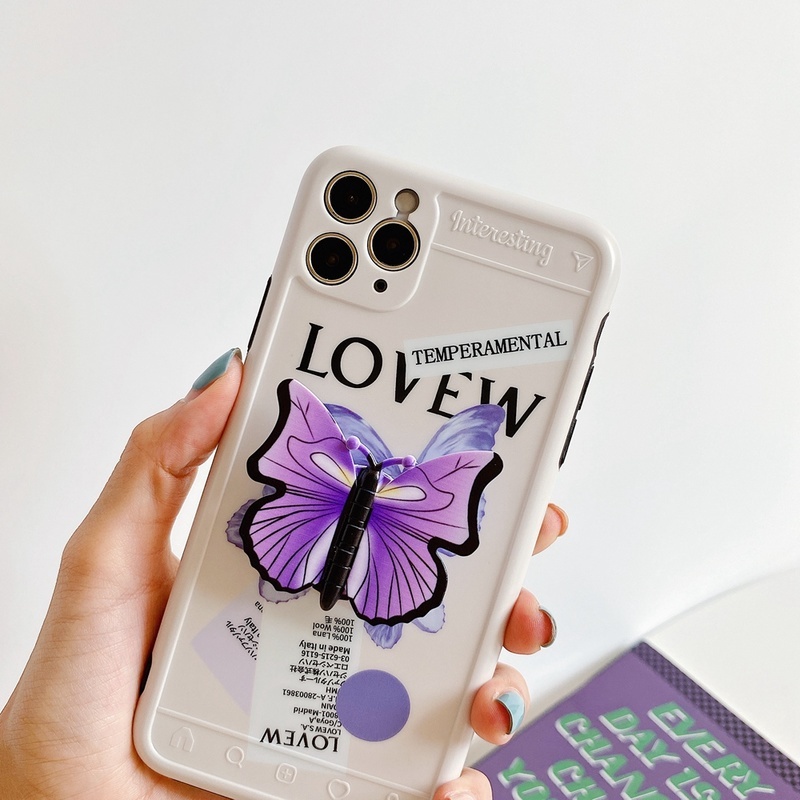 Stand Holder Ponsel Model Butterfly Expanding 3d Dapat Berputar 360 Derajat Anti Jatuh Untuk iPhone