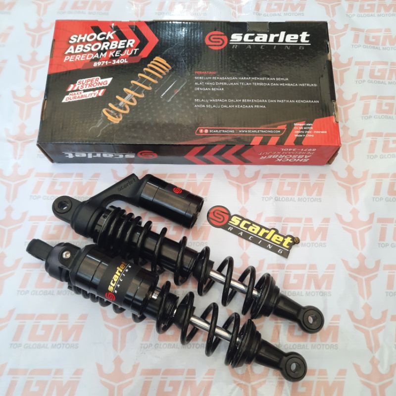 Shockbreaker Tabung Shock SCARLET RX King/Supra/Blade/Kharisma 340mm SCT8971-Hitam/Hitam 340mm