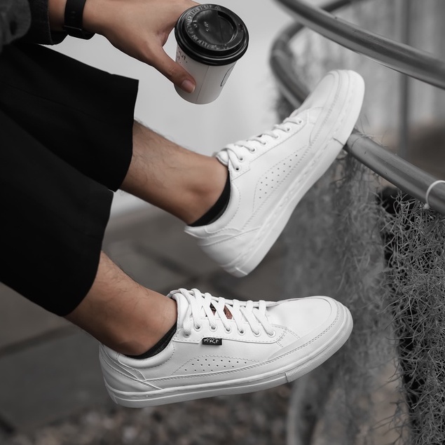 Jose Full White | Sepatu Sneakers Putih Pria Casual Polos Original Putih Cowok Ori Footwear | FORIND x ARF