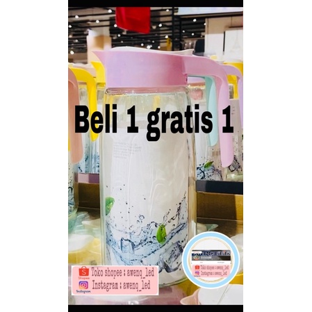 beli 1 gratis 1 pitcher/wadah minum/tempat air/botol minum/teko kaca /teko minum beli 1 gratis 1 uku