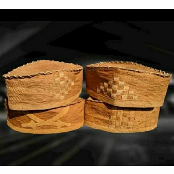 Peci Kulit Kayu Honai Peci Habib Bahar Smith Kayu Lantung Songkoh Kulit Kayu Papua