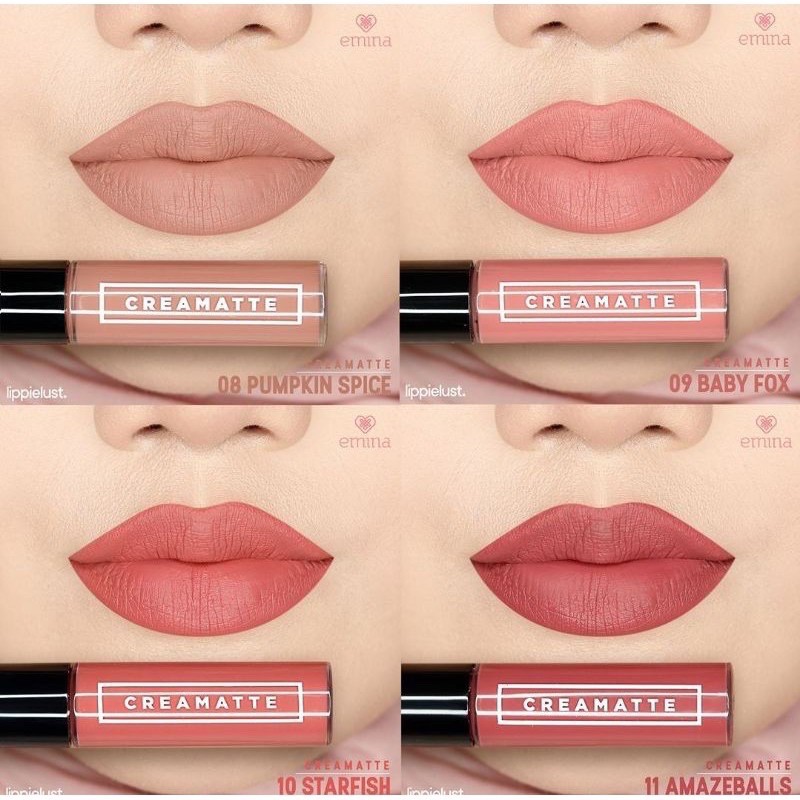 [ib] lengkap shade 01 - 19 -- Emina creammatte lipcream -- emina lip cream -- emina lipcream matte