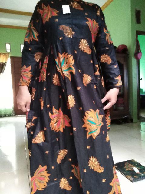 Baju Batik Couple Gamis Jumbo Murah Pasangan Modern Muslim | Klyn - 003-050 Hitam Manis