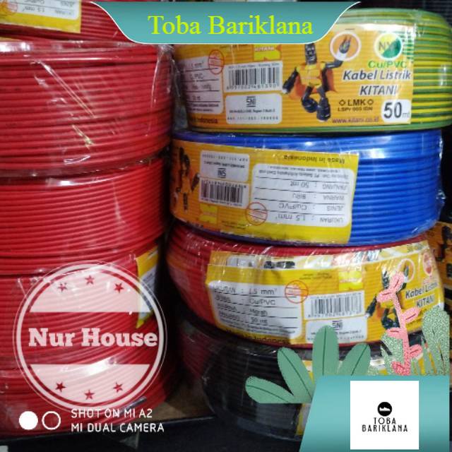 kabel tunggal NYA 1.5 kitani panjang 50 meter