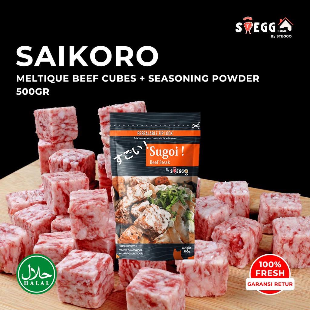 

Saikoro Beef Meltique. Beef Saikoro Cubes Steak 1/2 KG. Daging Kotak Saikoro