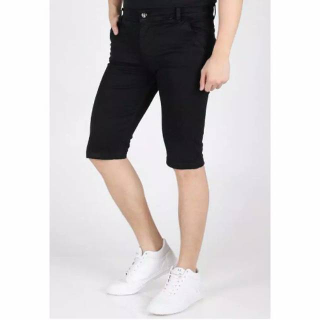 Celana Jeans Pria RC Pendek Slim Fit Surfing Casual  Hitam Pekat 27-38 NR_Outfit Official COD