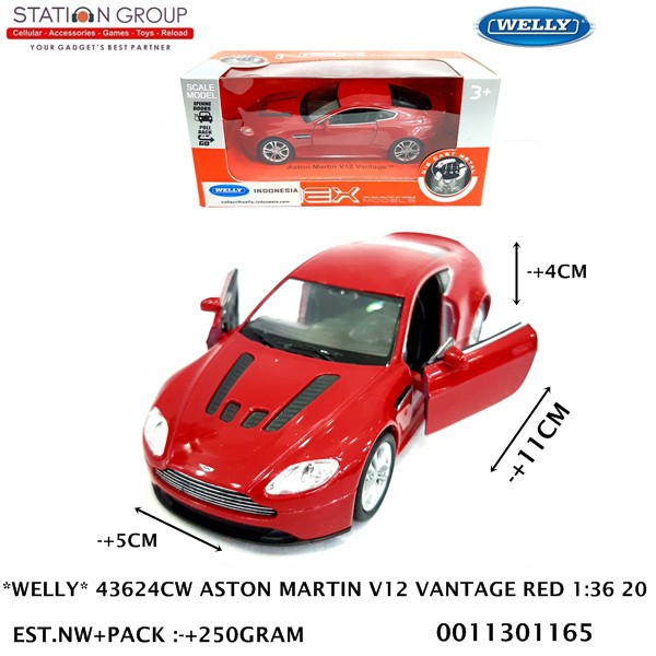 WELLY 43624CW ASTON MARTIN V12 VANTAGE RED 1-36 20 - DIECAST