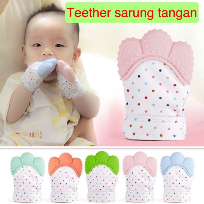 Teether sarung tangan bayi | mitten baby glove teerher | tether silikon