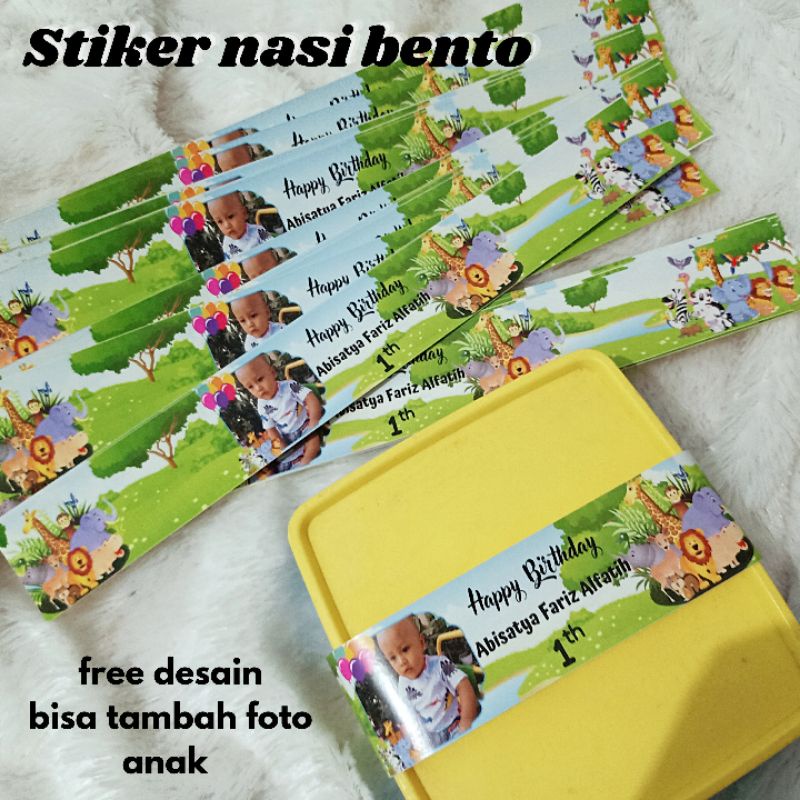 Jual stiker label bento untuk ultah FREE DESAIN | Shopee Indonesia