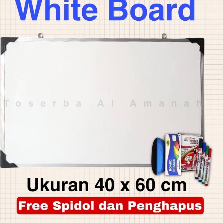 

Special Price.. Papan Tulis 60 x 40 / papan tulis White Board Spidol Kapur