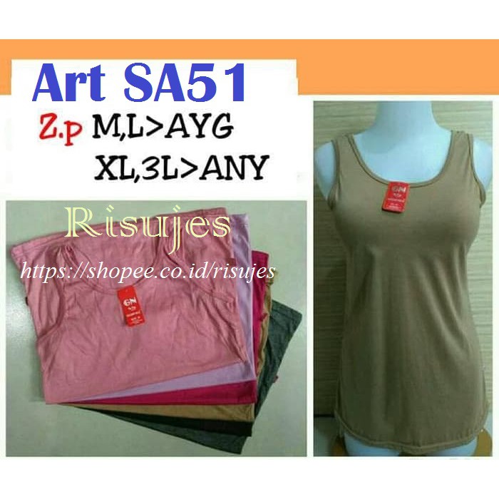 Tank Top Wanita Golden Nick SA 50 , SA 51 & AT 48 / Singlet TankTop Cewek Perempuan SA51, SA50, AT48-GN SA51 Warna Random