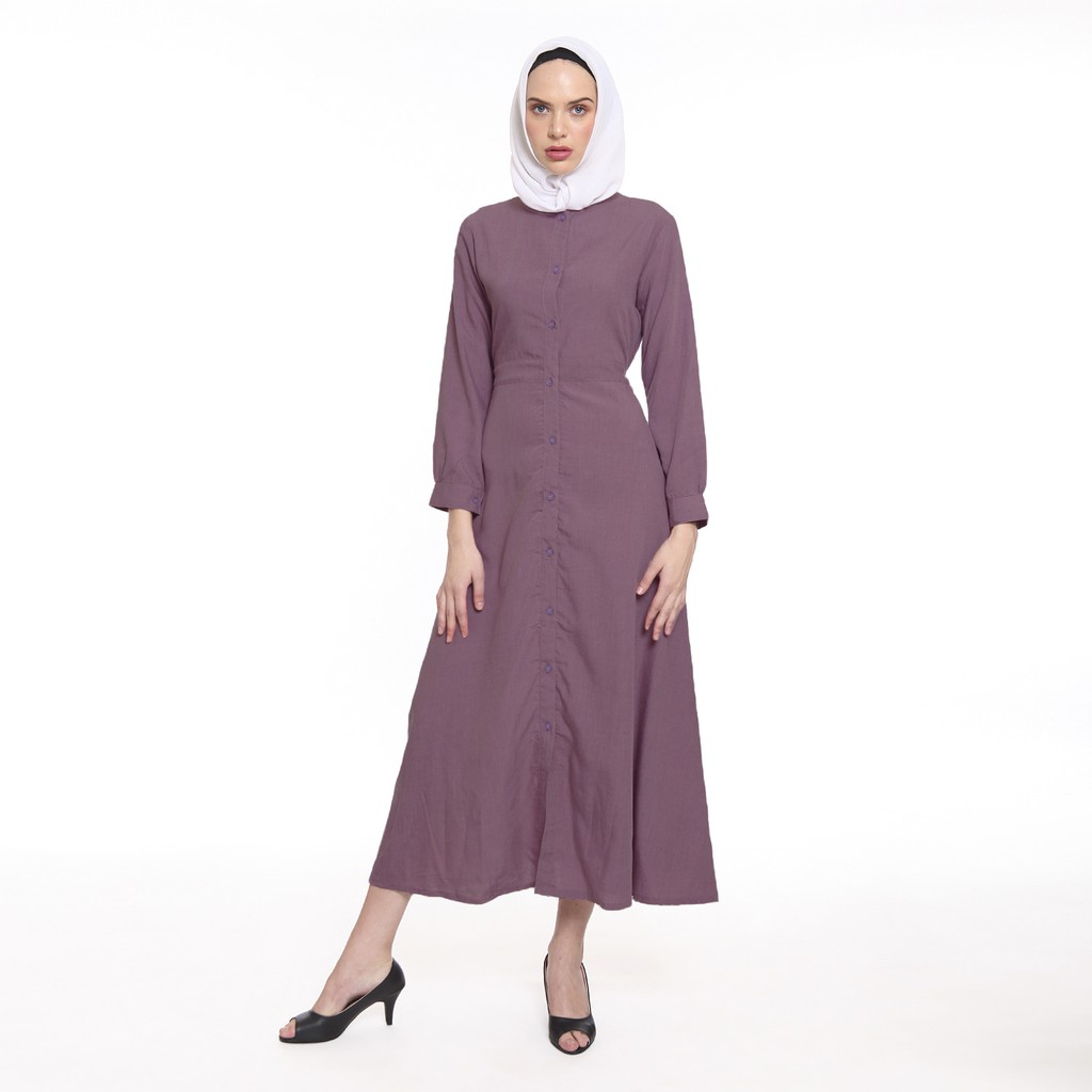 Tunik Panjang Lengan Panjang Wanita Muslimah Kancing Full - XSHOP Catriona