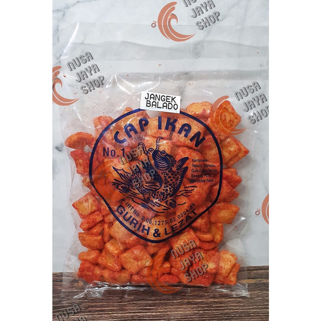 

Snack Jangek Balado Cap ikan Kerupuk Pedas khas Medan 100 Gram