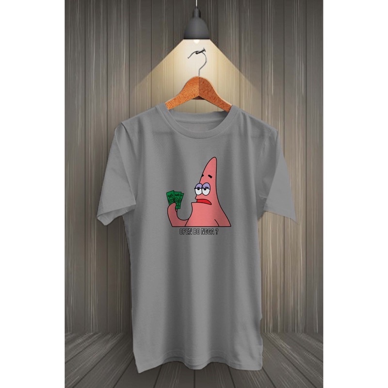 Kaos Pria lengan Pendek Kaos Distro Kaos Casual Santai Motif PATRICK Kaos Pria Murah Printing Kaos Leher Bulat O neck