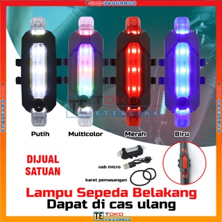 【Harga terendah COD】Lampu Belakang Sepeda LED USB Rechargeable Anti Air Lampu Sepeda USB+Kabel cash