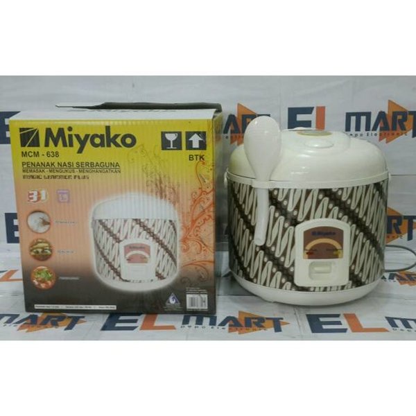 Magic Com Rice cooker Miyako MCM 638 MCM638 1,8 Liter Motif Batik Nusantara Penanak Pengukus Penghangat Nasi