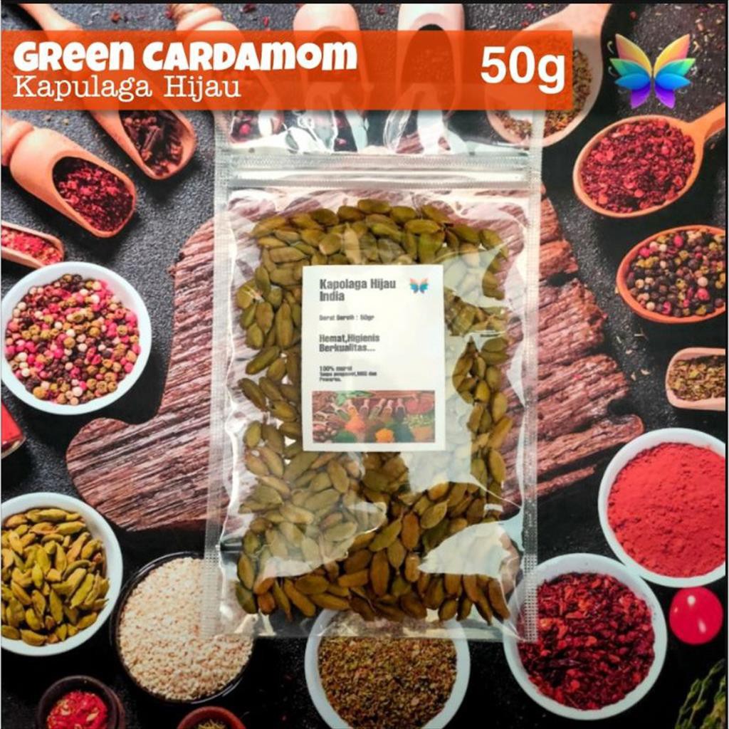 

Bumbu Rempah KAPULAGA HIJAU INDIA / India Cardamom Seed 50g ✓PREMIUM #WarnaWarniRempah
