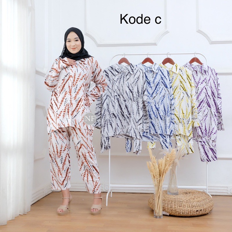 Dena One Set setelan Tie Dye Tye Die Stelan Awan Bercak Busui Allsize dan Jumbo