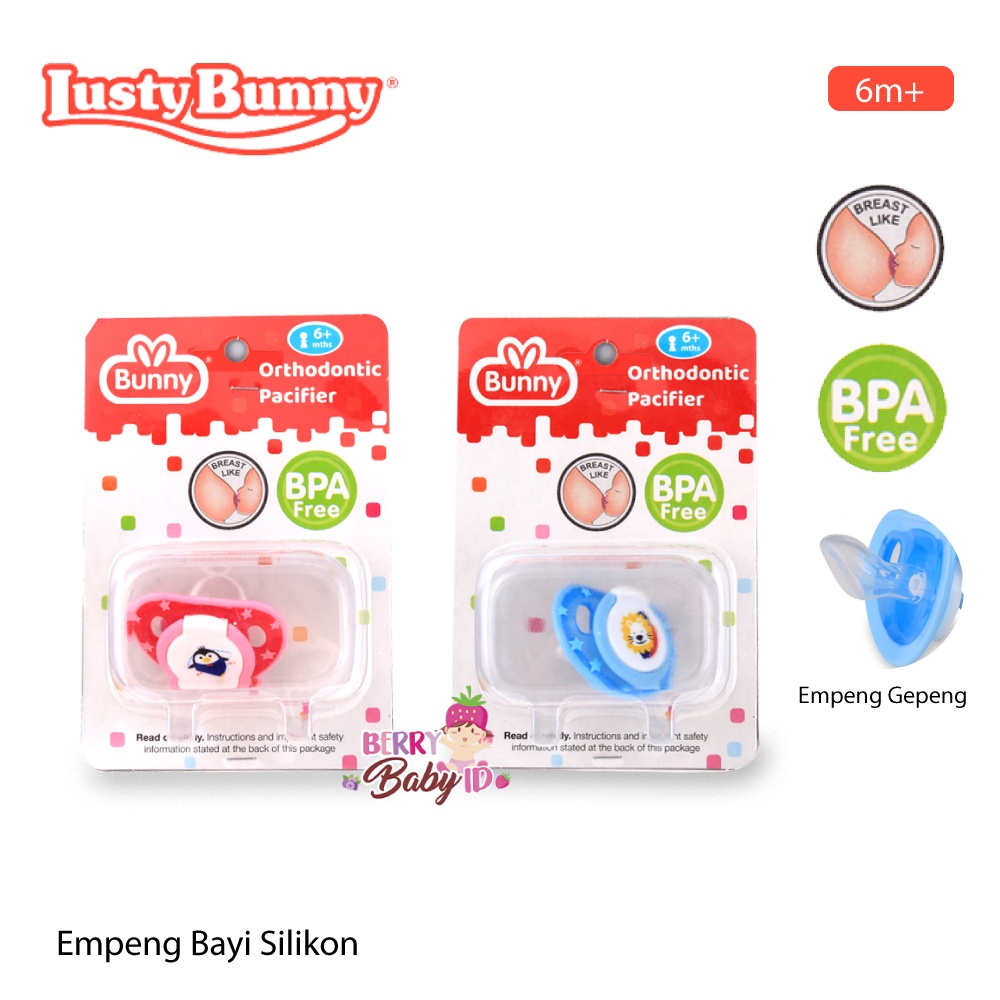 Lusty Bunny Pacifier Orthodontic Silicone Empeng Bayi 6m+ DP-2003 Berry Mart