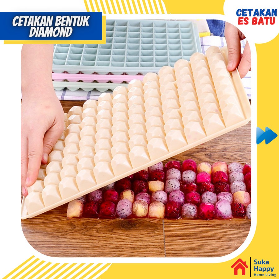 Cetakan Es Batu Kubus Kotak Diamond Cetakan Ice Cube Tray Jelly Puding Kotak es Kristal Kulkas baru
