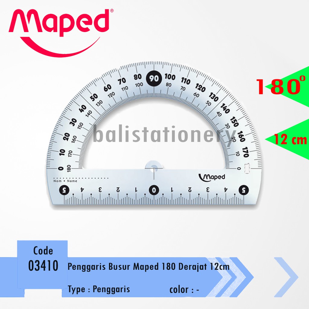 

Penggaris Busur Maped 180 Degree 12cm