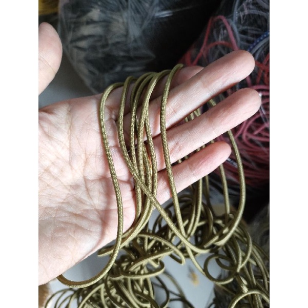 tali bulat elastis tali string elastis/tali karet bulat  3mm 13 warna( permeter)-Army