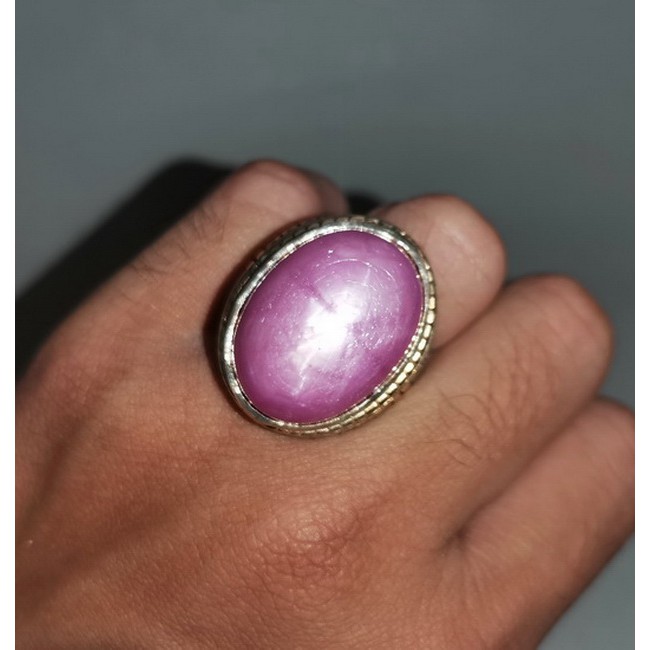 Batu Cincin Ruby Star Pink Besar Bagus Antik